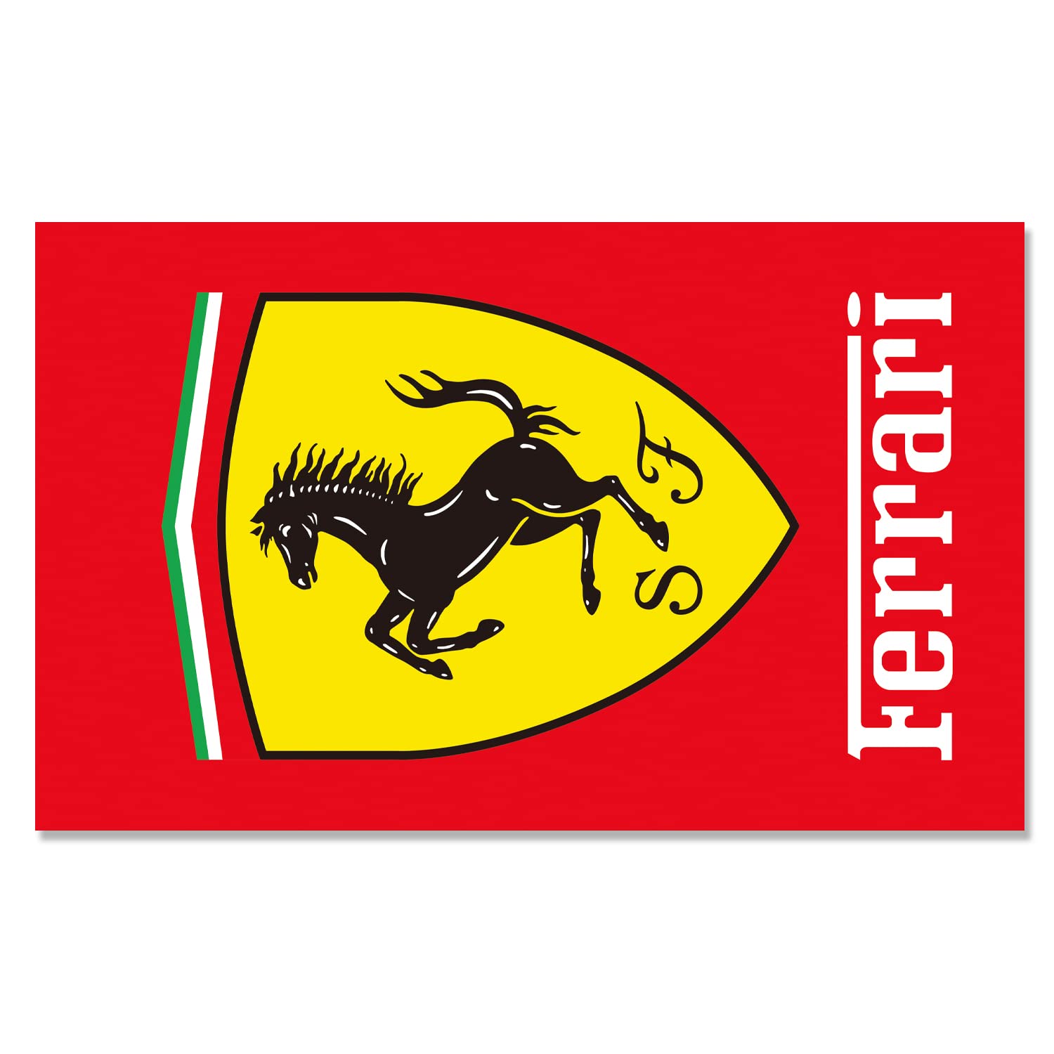 Ferrari Racing Car Flag 3x5 ft - High-Quality Polyester Banner with 2 Brass Grommets - Vibrant HD Printing for Car Enthusiasts - Perfect for Garage, Porch, Bedroom, or Racing Events Decoration (Red)