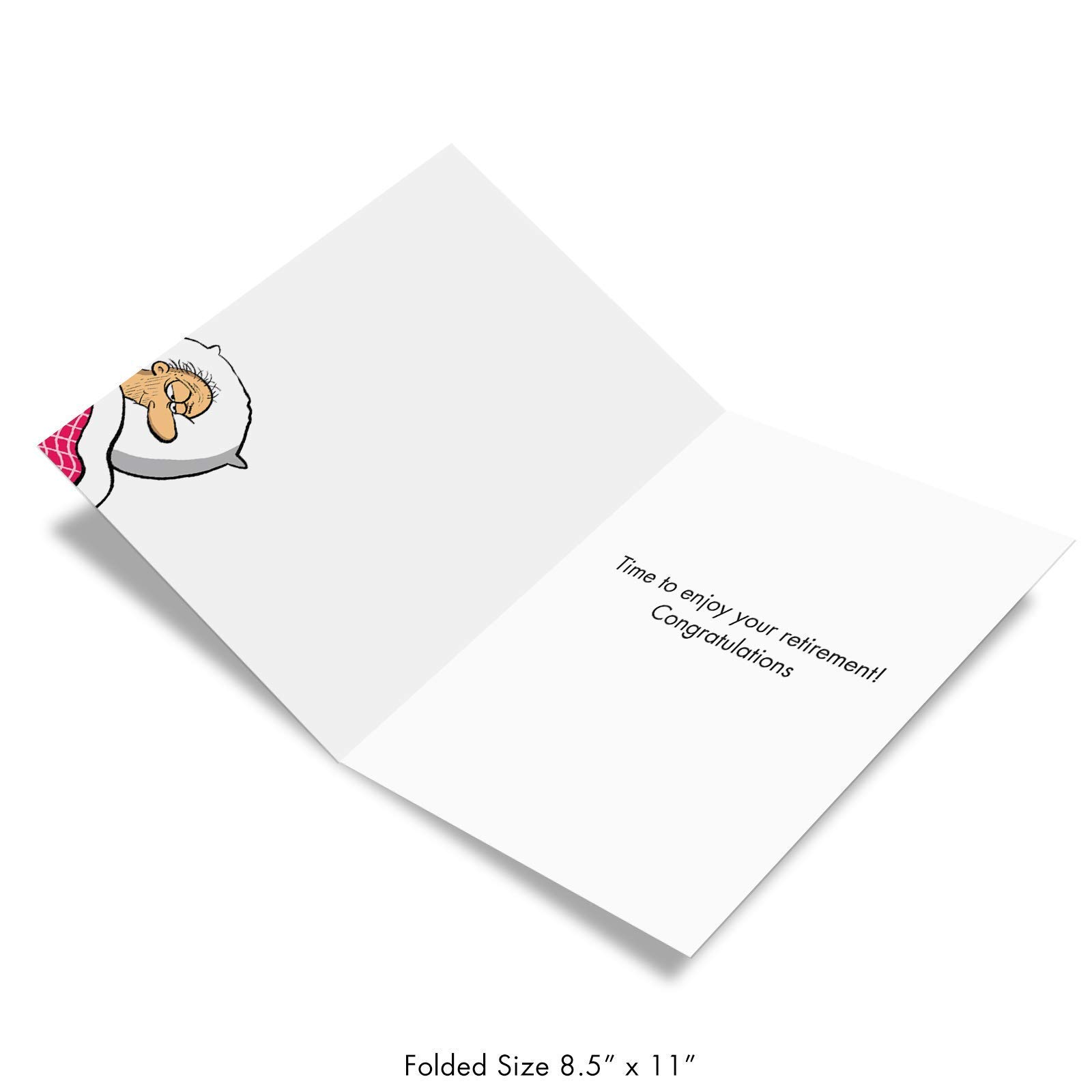 Funny Retirement Cards for Men - Set of 2 Jumbo Greeting Cards (8.5 x 11 Inch) with Envelopes - Perfect Retirement Gift for Coworkers, Colleagues & Friends - Office Farewell Party & Group Gift Idea