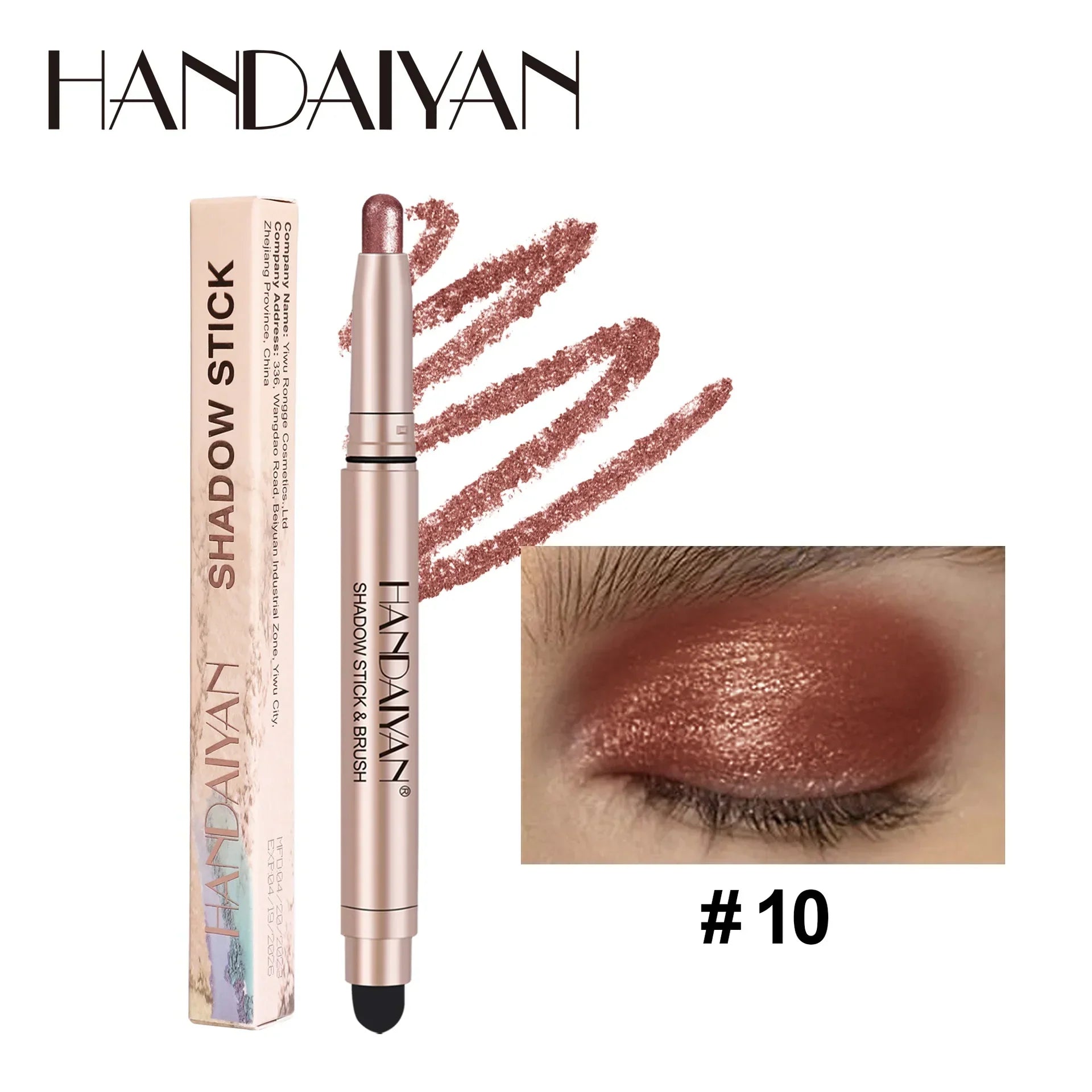 Metallic Eyeshadow Stick - Long Lasting, Waterproof & Highly Pigmented Eye Makeup for Everyday Wear & Party Looks