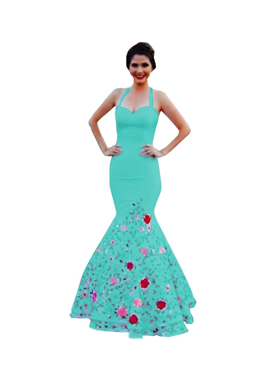 Elegant Mexican Embroidered Formal Dresses for Wedding Guest - Halter Top Mermaid Quinceañera Gown 2025 | Perfect for Weddings, Quinceañeras & Special Occasions