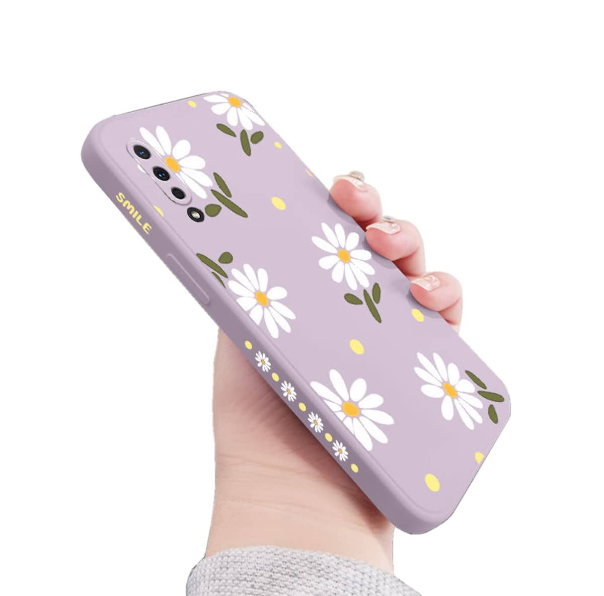 **Cute Daisy Pattern Samsung Galaxy A50 Case - Shockproof TPU Bumper & Liquid Silicone Cover with Full Camera Protection (Compatible with Galaxy A50/A50s/A30s) - Perfect for Everyday Use, Travel & Outdoor Activities**