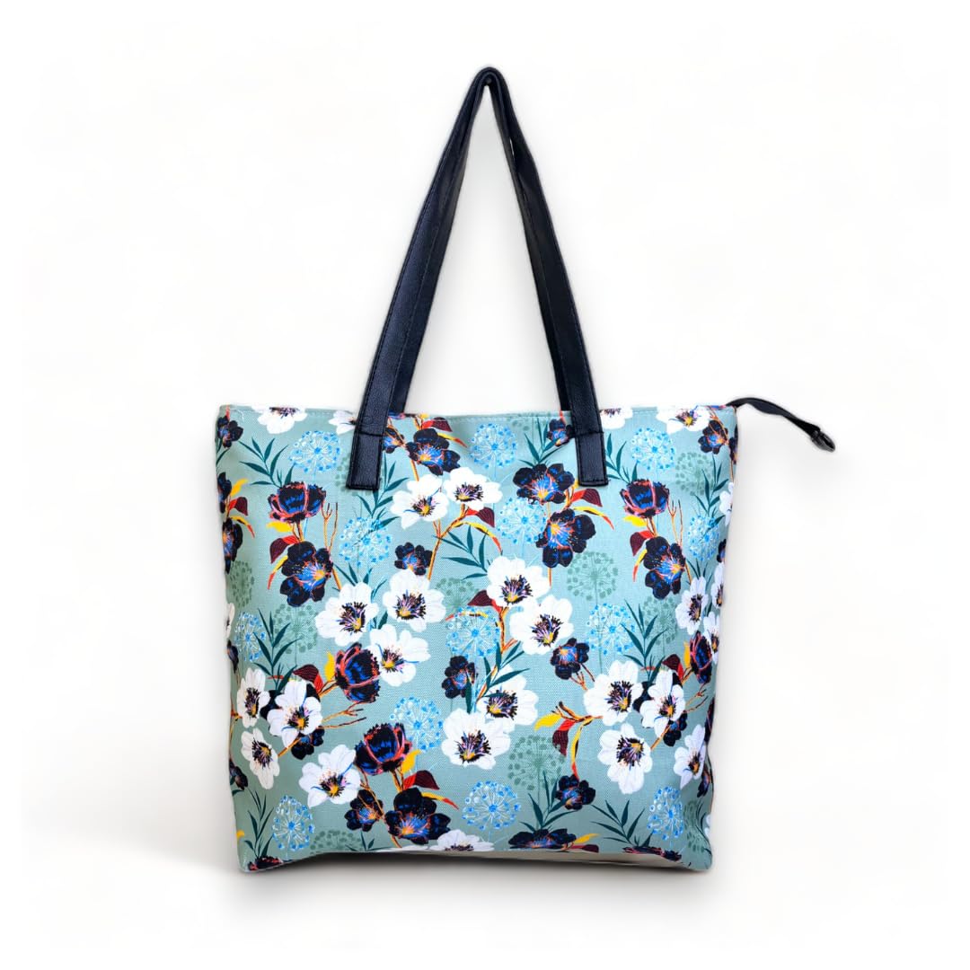 ZIQAO Women's Printed Canvas Tote Bag - Stylish Handbag for Work, Office & College - Perfect for Commuting, Shopping & Everyday Use
