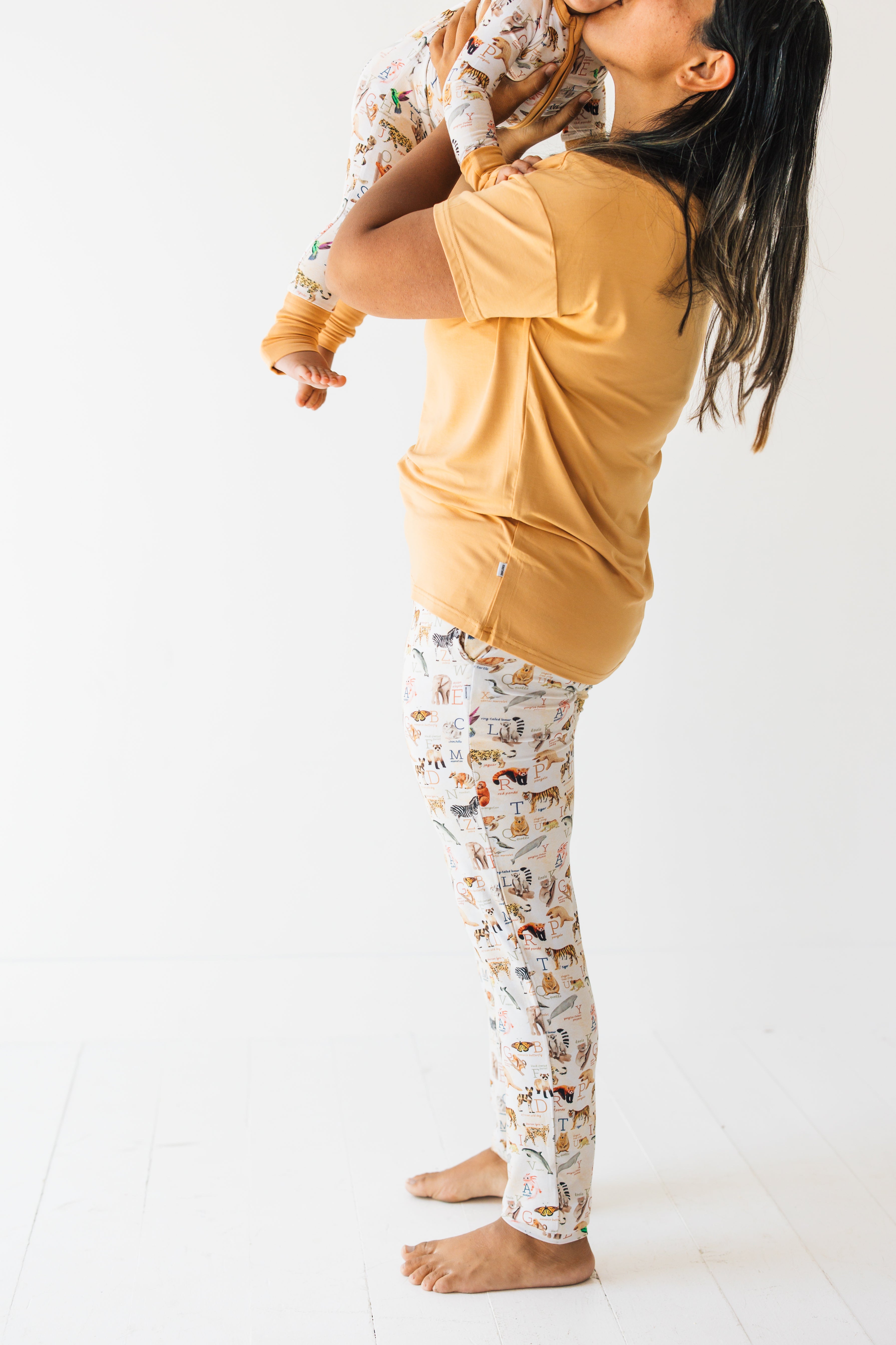 Endangered Animals Alphabet Print Women's Modal Jersey Joggers - Soft Lounge Pants for Yoga, Running & Casual Wear