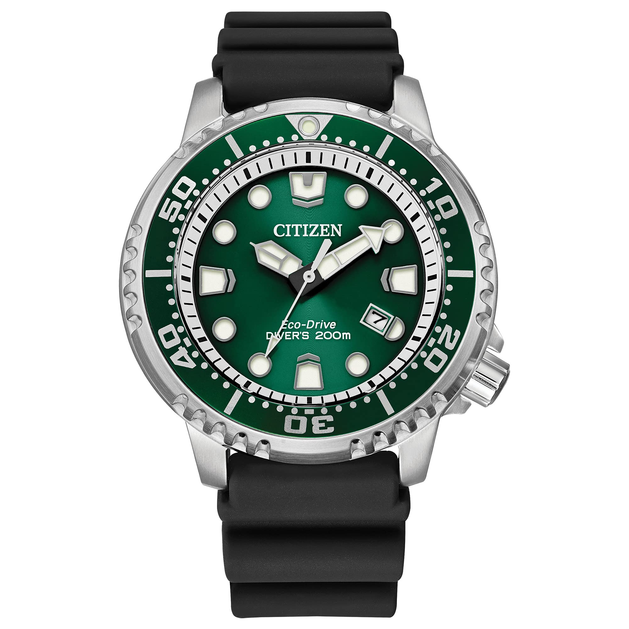 Citizen Promaster Eco-Drive Men's Diving Watch - ISO Certified 200M Water Resistant, Luminous Hands & Markers, Rotating Bezel, Black/Green Dial (Model BN0158-00X) - Perfect for Scuba Diving, Snorkeling & Water Sports