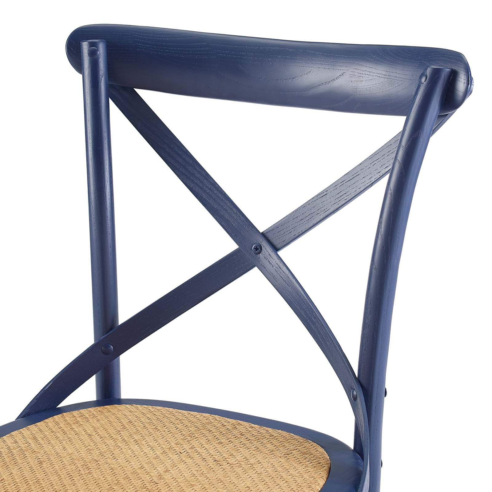 Modern Dark Blue Wood Side Dining Chairs Set of 2 - Contemporary Bistro Style for Restaurant, Cafe, and Home Dining Room Decor