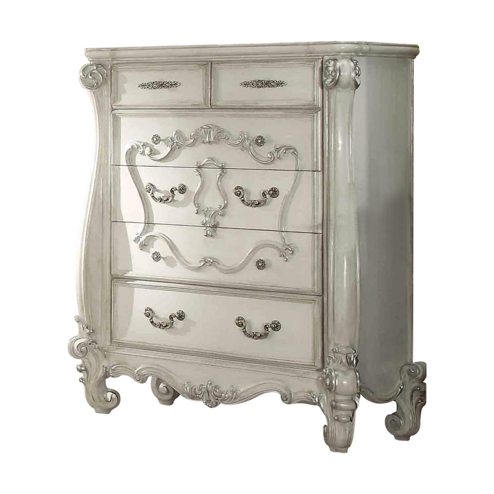 Benzara White Storage Chest - Wooden Trunk for Home Organization, Bedroom, Living Room & Entryway Decor