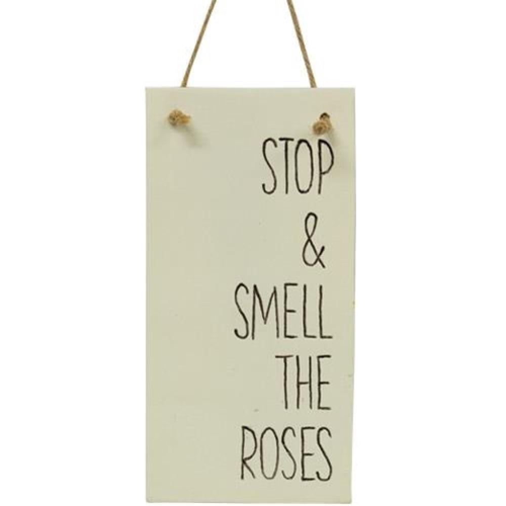 Stop and Smell The Roses Resin Sign - Rustic Home Decor for Kitchen, Living Room & Garden - Perfect Gift for Housewarming & Mother's Day