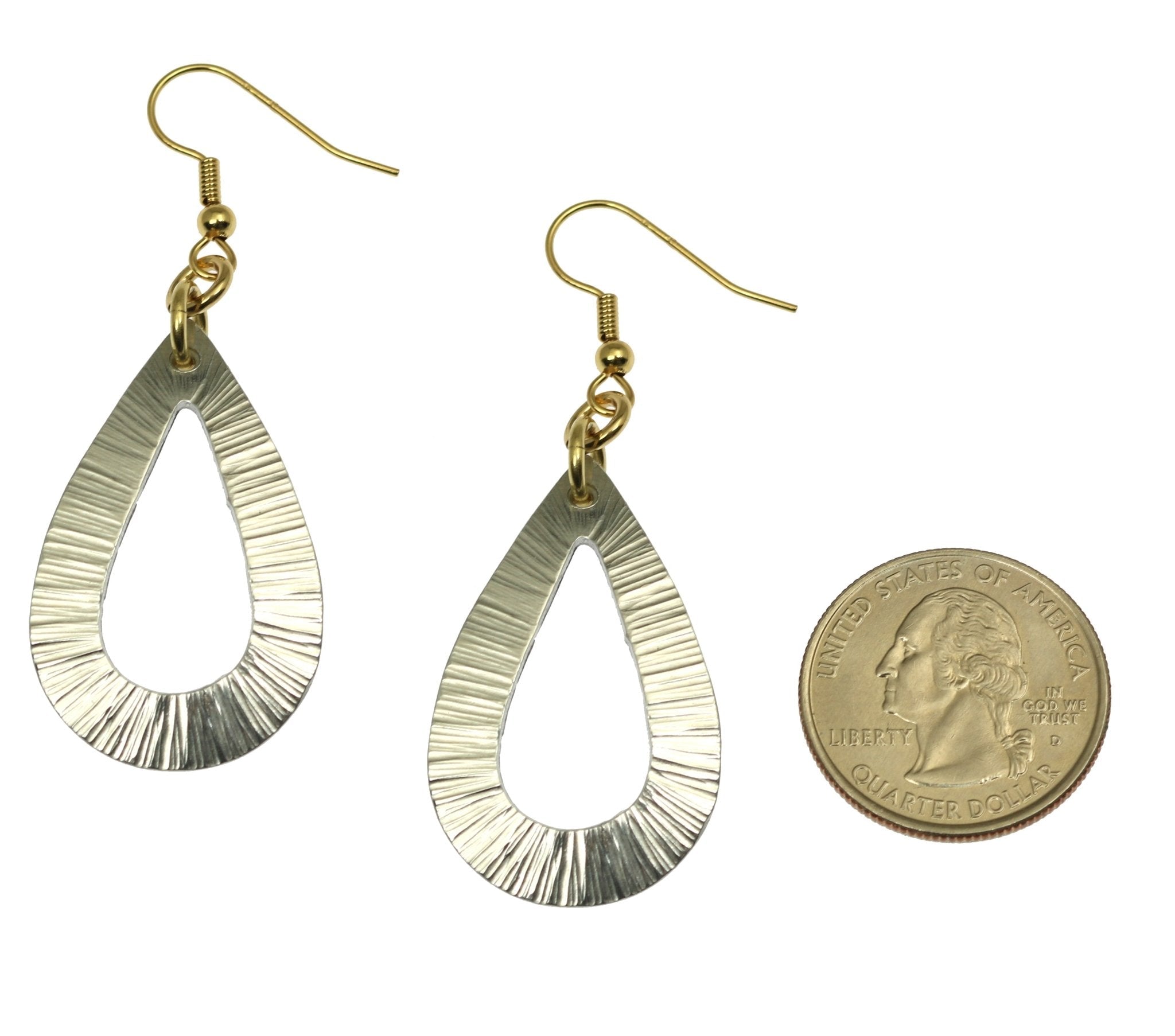 Chased Aluminum Open Teardrop Earrings - Lightweight Dangle Earrings for Women, Boho Chic Jewelry for Everyday Wear | Perfect for Parties, Weddings & Casual Outfits