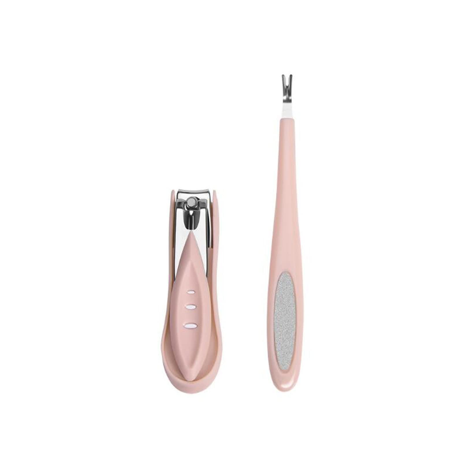 QYTECzjd Professional 2-Piece Toe Nail Clippers Set with Manicure Knife & Sharpening File - Dead Skin Remover & Pedicure Tool for Men & Women - Perfect for Home, Travel & Salon Nail Care