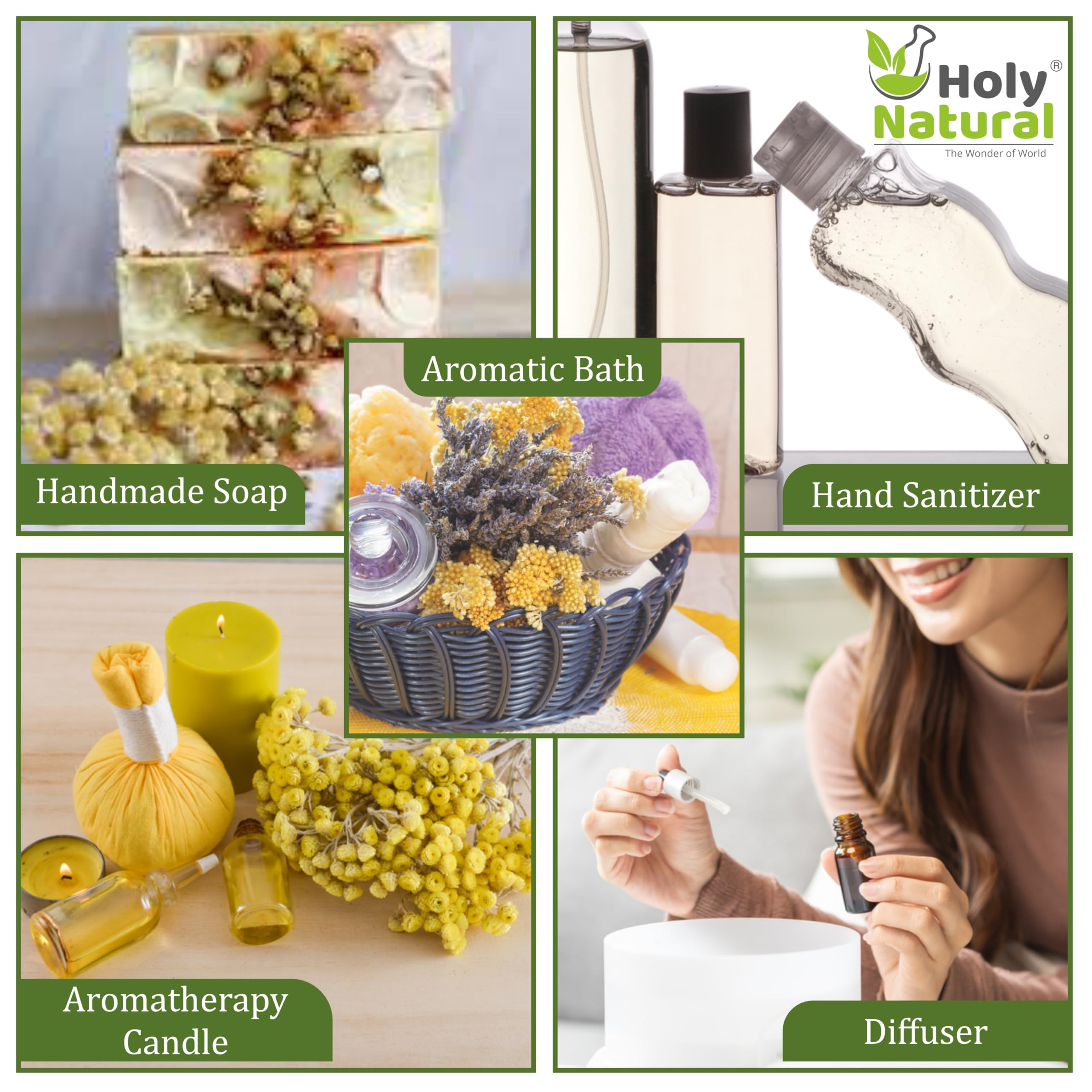 Pure Helichrysum Essential Oil 15ml - 100% Undiluted Therapeutic Grade for Skin Care, Aromatherapy & Relaxation | Helps Reduce Stretch Marks, Scars & Burns | Promotes Clear Breathing | Includes Dropper Plug | Perfect for Massage, Diffusers & DIY Beauty Products