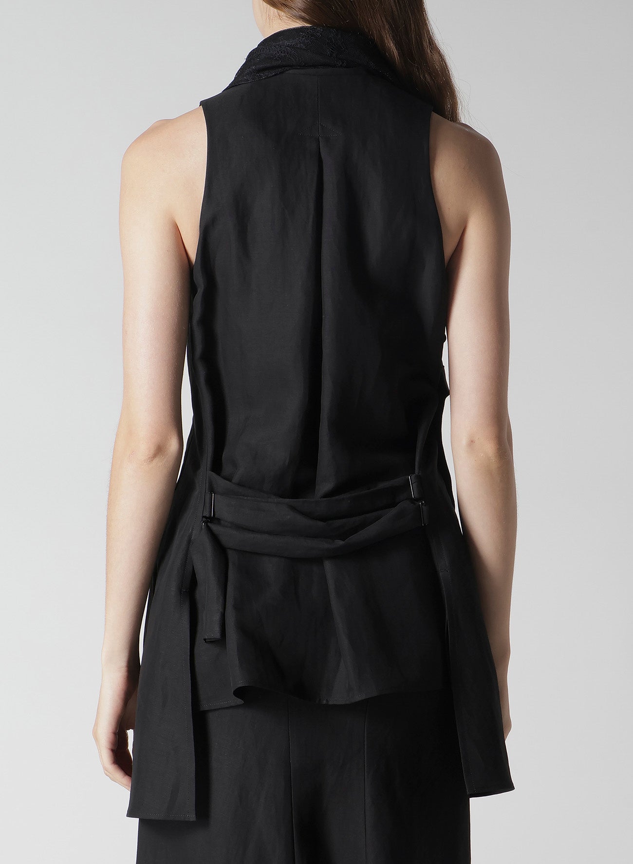 Stylish C/Li Gabardine Draped Long Vest for Women - Elegant Layering Piece for Office, Casual Outfits & Evening Wear