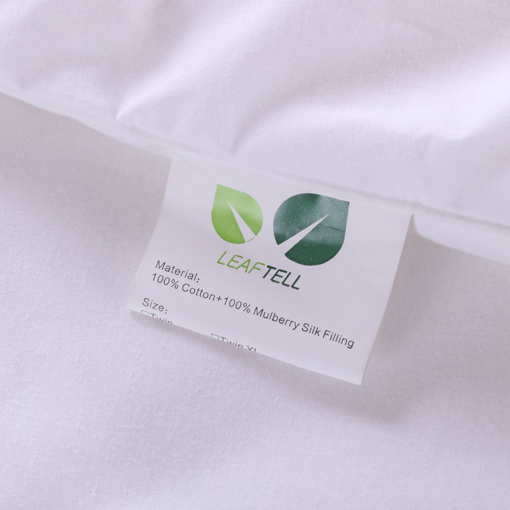 LEAFELL 100% Pure Long Grade Mulberry Silk Comforter - Full Size Winter Duvet with Breathable Lightweight Design | Perfect for Cold Weather Bedding & Luxury Sleep Comfort