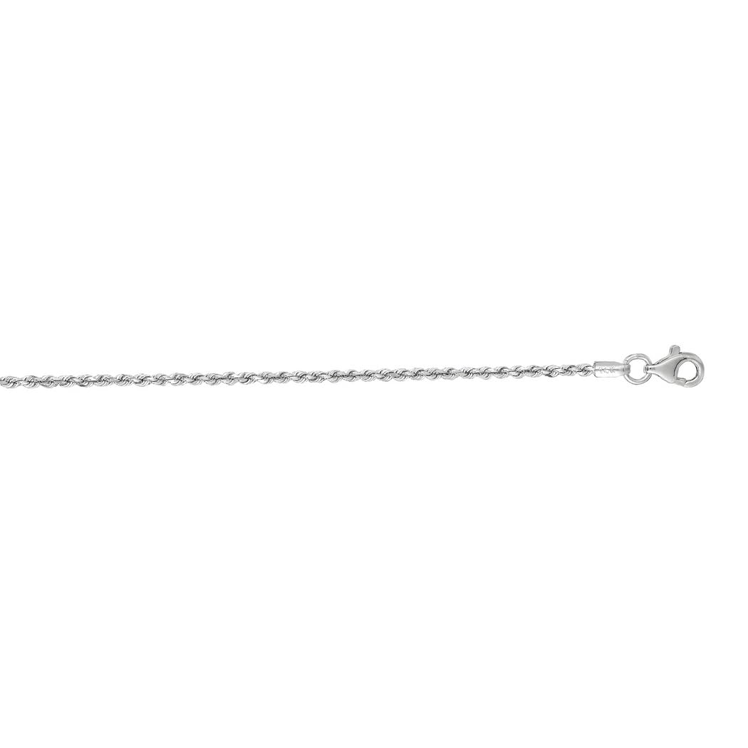 14K Solid Gold Sparkle Cut Rope Chain Necklace for Women & Men - Adjustable Lengths (16