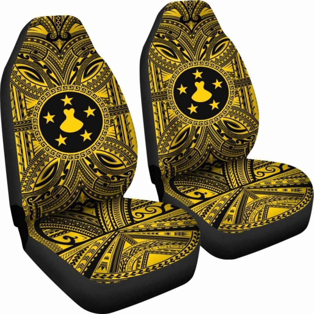 Premium Austral Islands Car Seat Cover - Polynesian Gold & Black Design with Coat of Arms | Waterproof & Non-Slip Protection for Cars, Trucks, SUVs | Perfect for Travel, Commuting & Family Road Trips