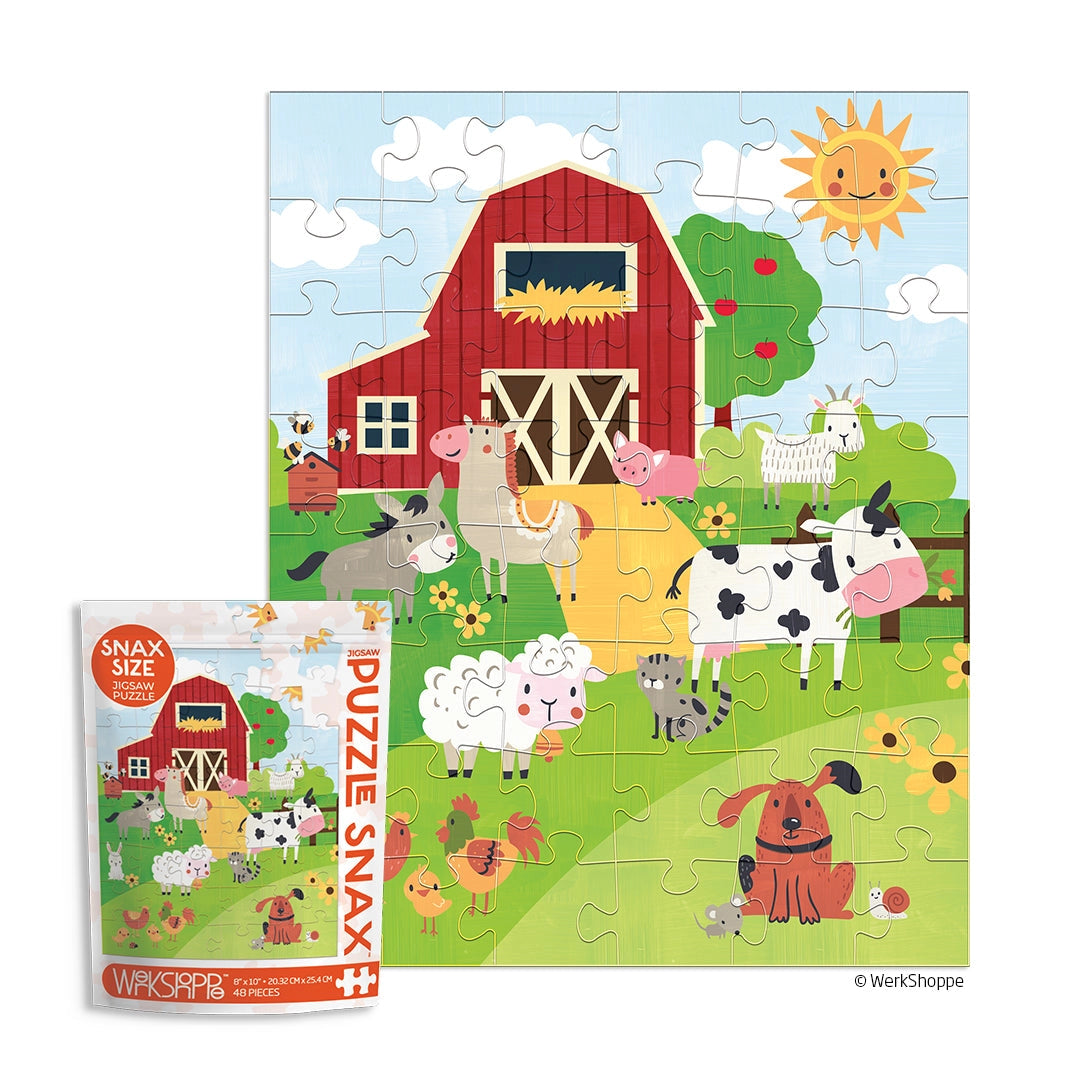 Farm Life 48 Piece Jigsaw Puzzle - Fun & Educational Toy for Kids, Perfect for Family Game Night, Classroom Activities & Birthday Gifts (Snax Theme)