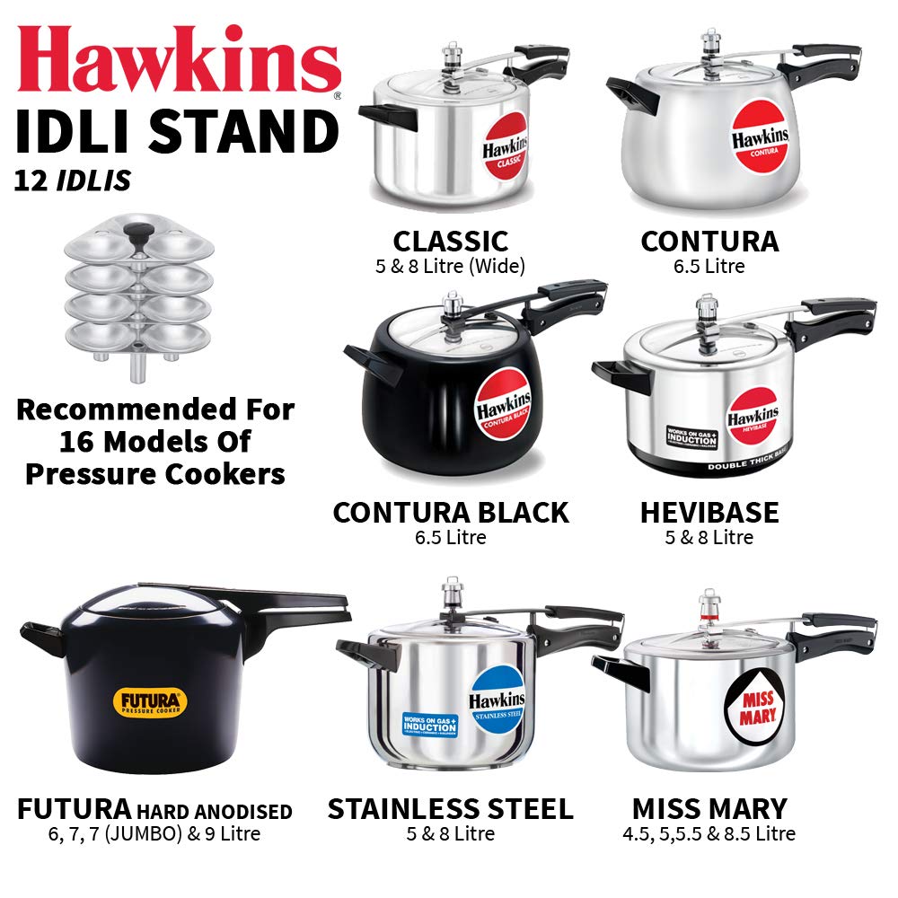 Hawkins 5-Liter Stainless Steel Idli Stand for Pressure Cooker | Perfect for Indian Cooking, Steaming Dumplings & Meal Prep | Durable & Compact Design