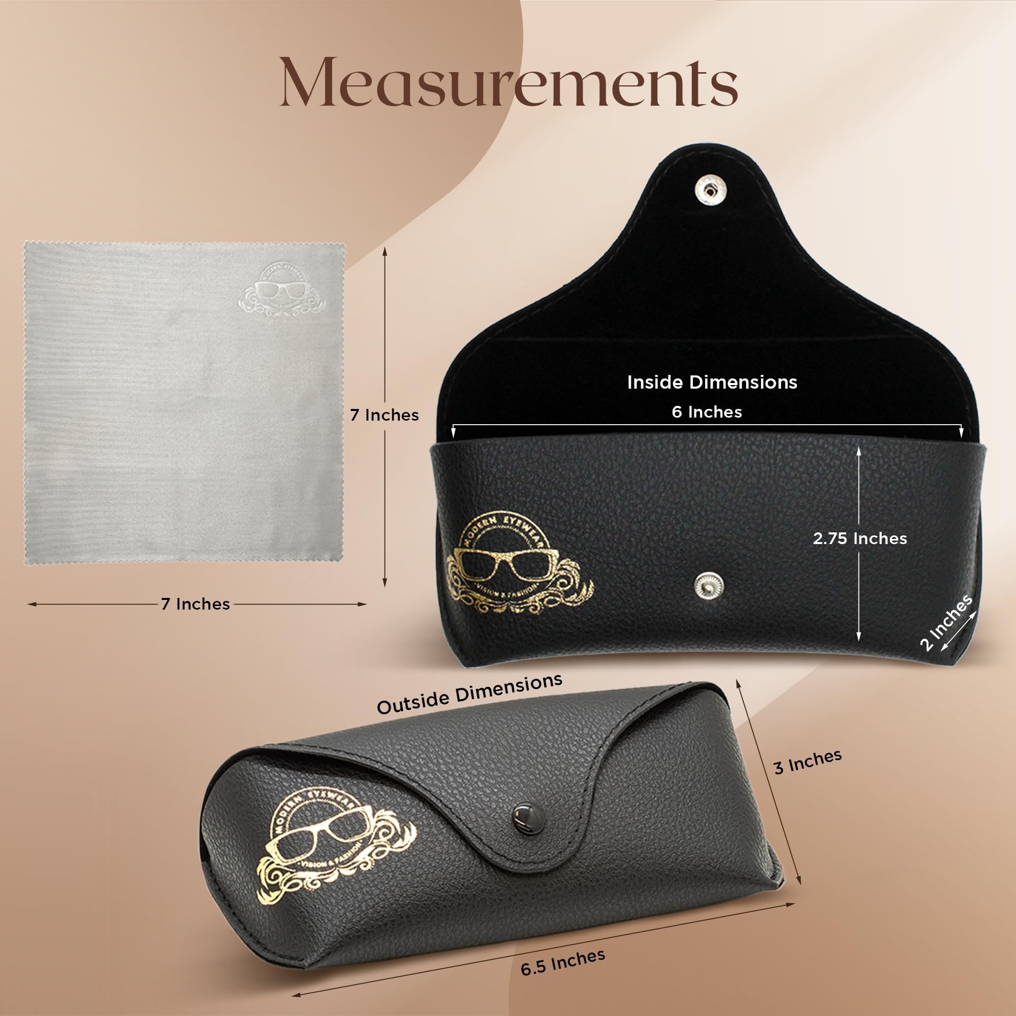 Leather Glasses Case Slim Portable Sunglasses Holder for Men & Women - Perfect for Travel, Work & Daily Use