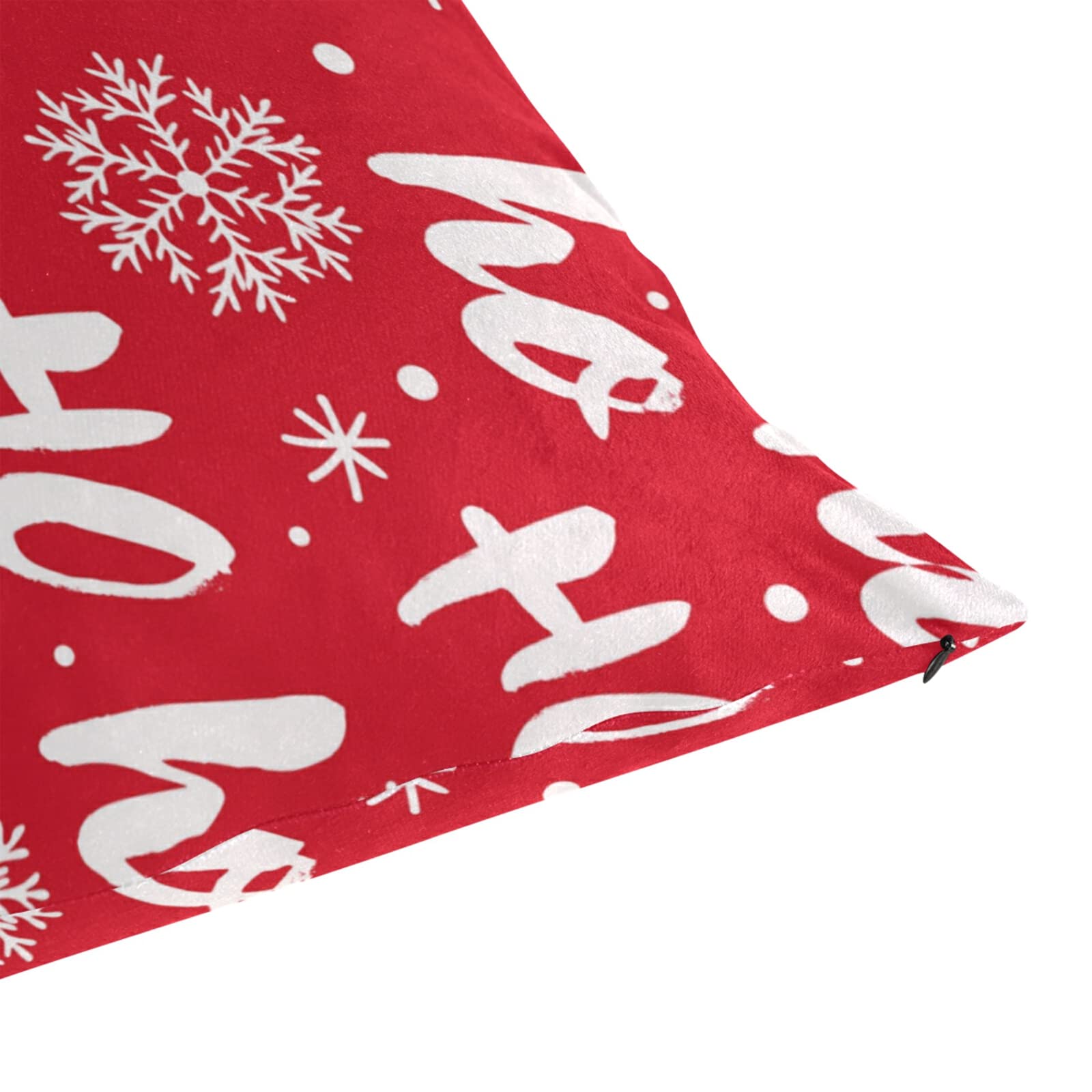 BAXIEJ Snowflake Red White Decorative Pillow Covers King Size 20x36 Inches - Ultra Soft Throw Pillow Cases for Couch, Bed, Sofa - Christmas Winter Home Decor (Insert Not Included)