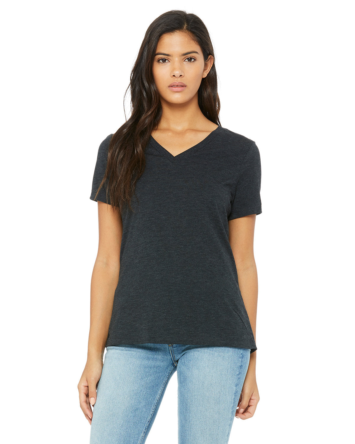 Bella + Canvas 6415 Women's Relaxed Fit Triblend V-Neck T-Shirt - Soft & Comfortable Casual Tee for Everyday Wear, Workout, and Lounge