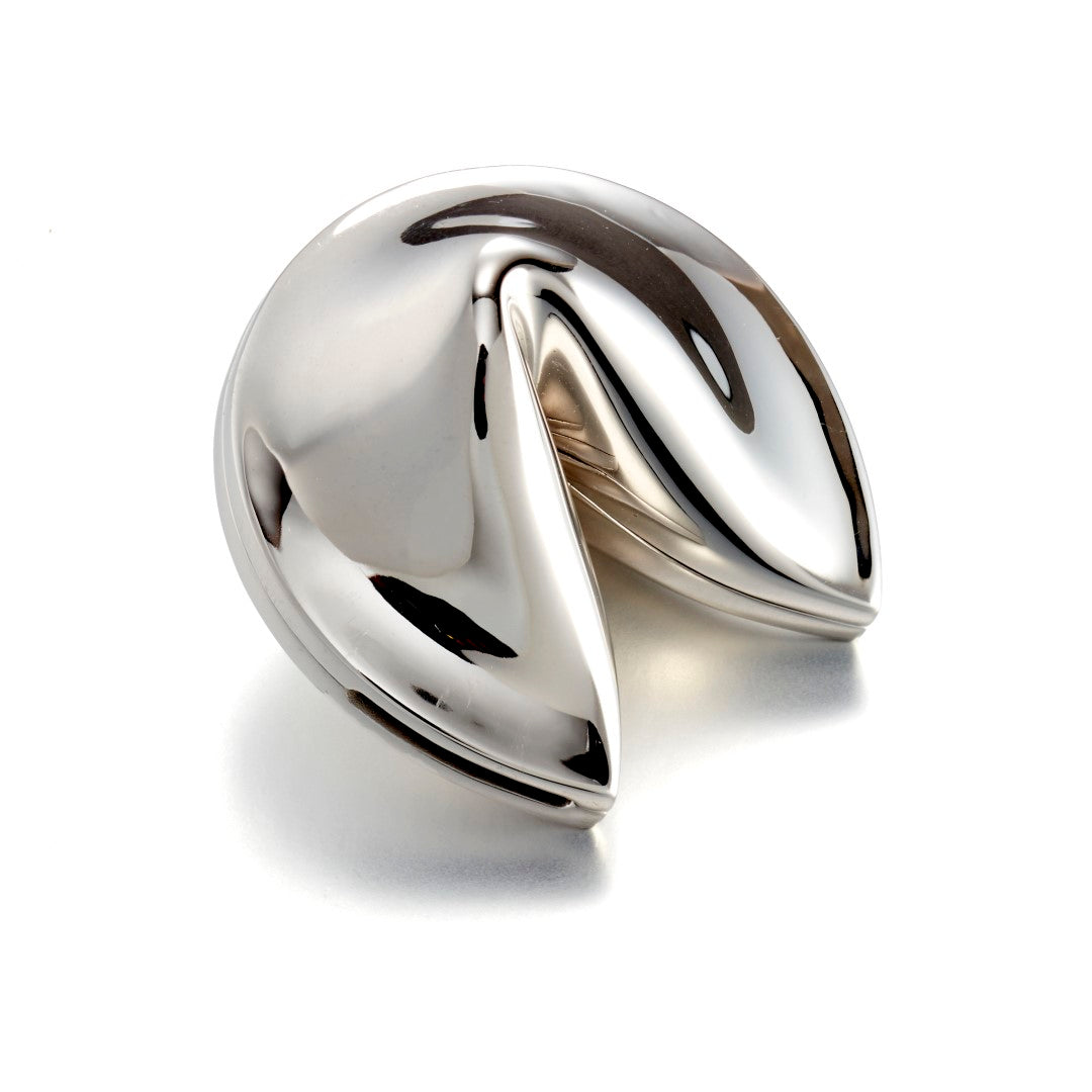 Silver Fortune Cookie Box - Large Size for Parties, Weddings & Chinese New Year Celebrations | Elegant Gift Box for Good Luck Wishes