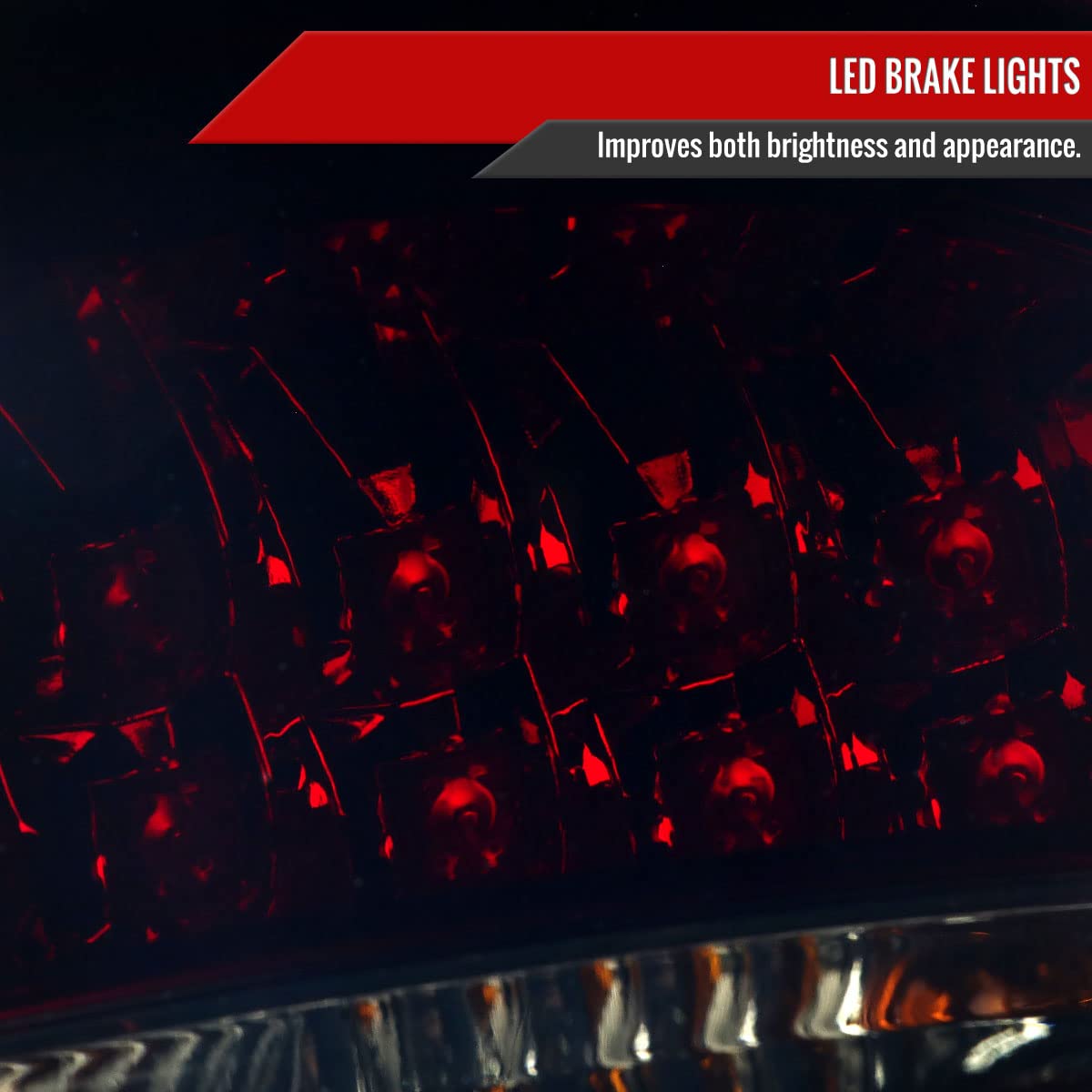 98-05 Car LED Tail Brake Lights with Red Smoke Effect - Left & Right Pair for Enhanced Visibility & Style | Perfect for Night Driving & Custom Car Upgrades