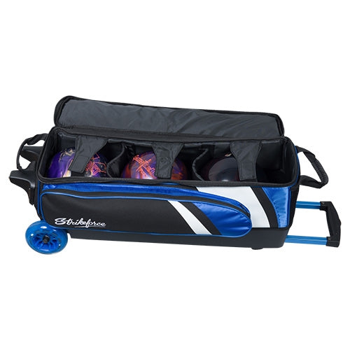 KR Strikeforce Cruiser Royal Triple Roller Bag - Premium Bowling Ball Travel Case with Wheels for Easy Transport - Perfect for Tournaments, League Play & Practice Sessions