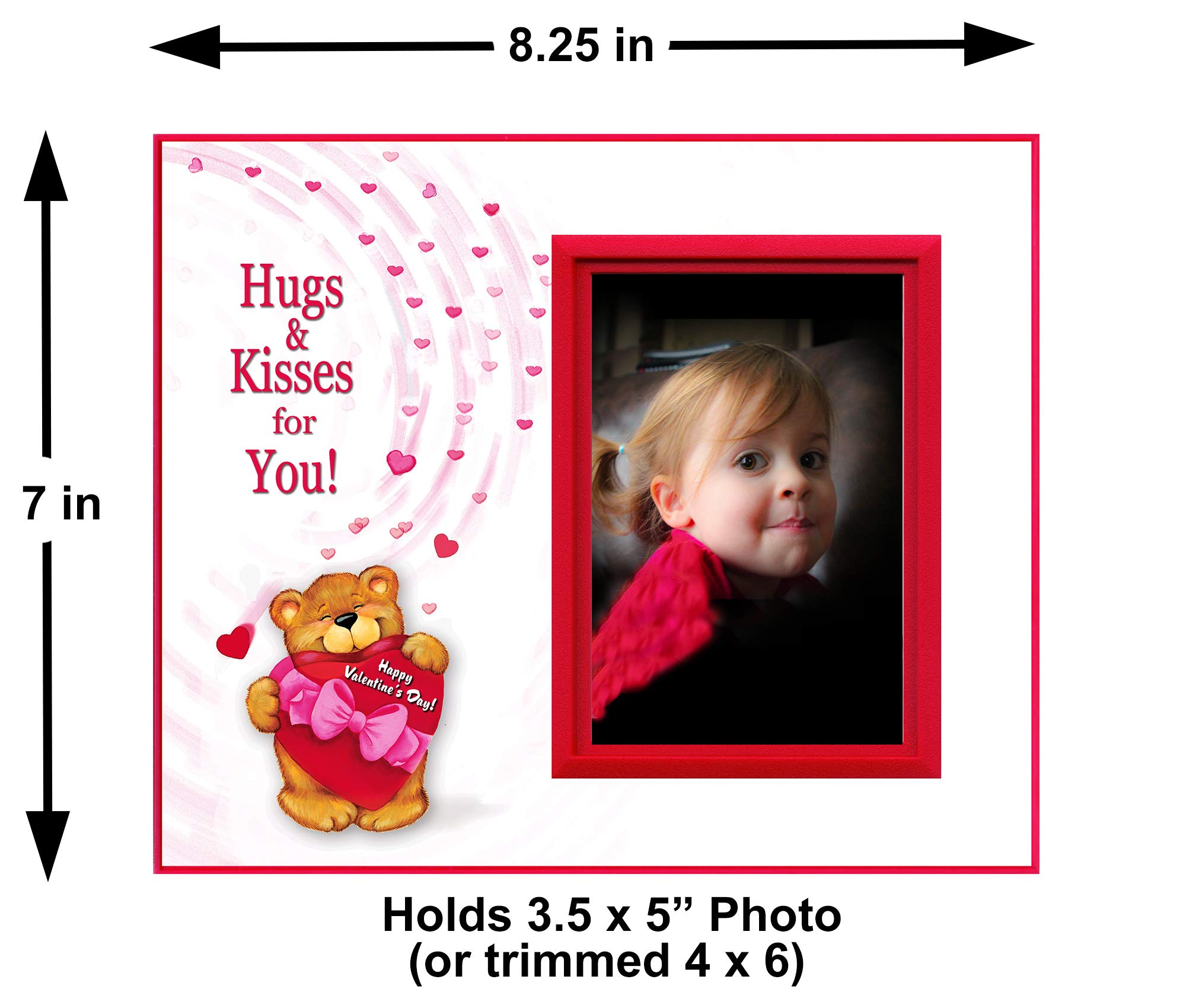 Valentine's Photo Frame - Cute Bear Design for Grandma Gift | Holds 3.5x5 Photo | Tabletop Decor