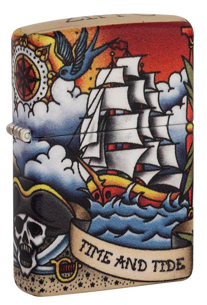 Premium Zippo Nautical Windproof Lighters - Classic Sailboat & Anchor Designs - Perfect for Outdoor Adventures, Camping & Gifts