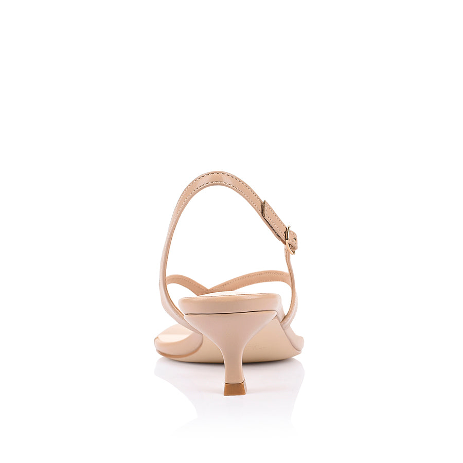 Marnie Kitten Heel Sandals for Women - Comfortable Beige Summer Dress Shoes | Perfect for Weddings, Parties & Office Wear