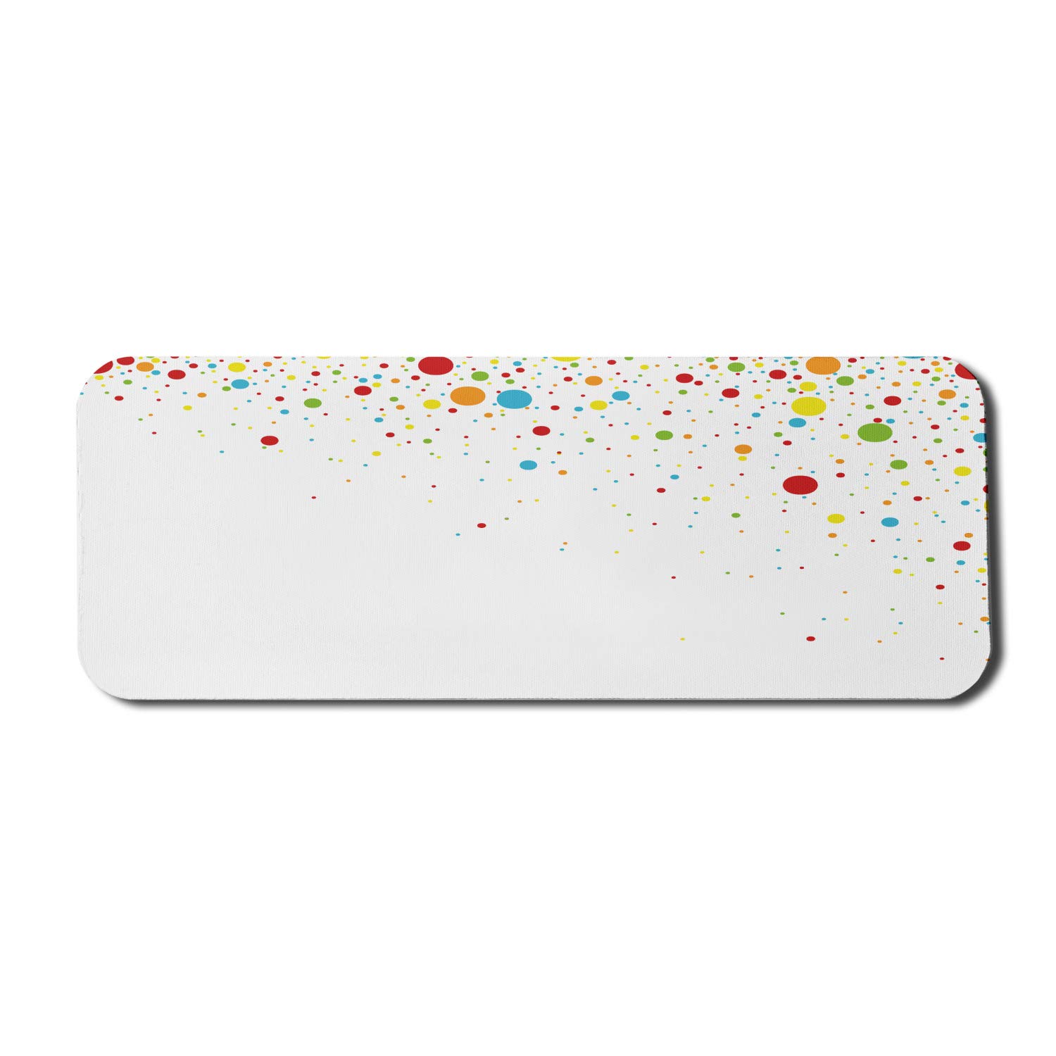 Ambesonne Retro Style Computer Mouse Pad - Colorful Party Celebration Print with Small Dots on White Backdrop, Non-Slip Rubber Base, Large Gaming Size 31