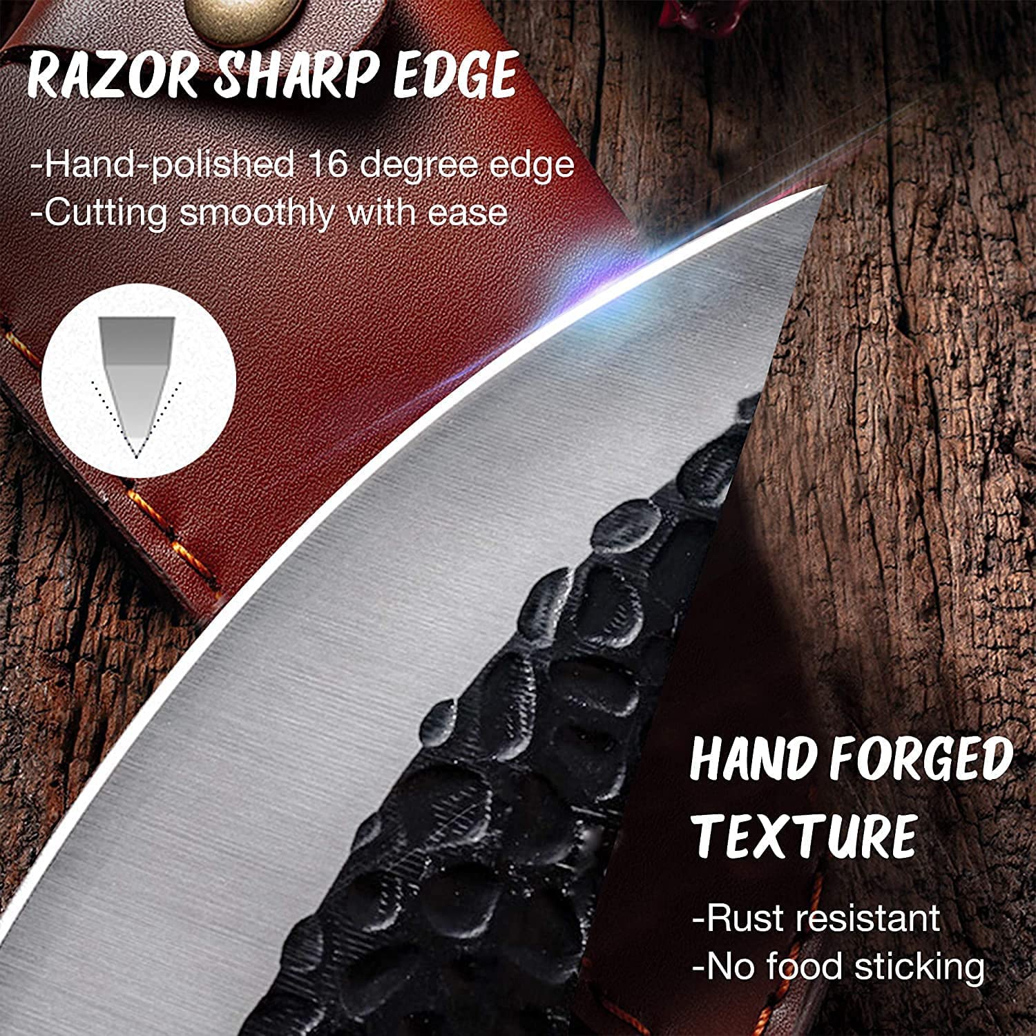 Premium Huusk Chef Knife & BBQ Beer Knife Set - Handcrafted Japanese Steel Blades with Leather Sheath & Gift Box - Perfect for Cooking, Outdoor Grilling, Camping & Gifts for Chefs