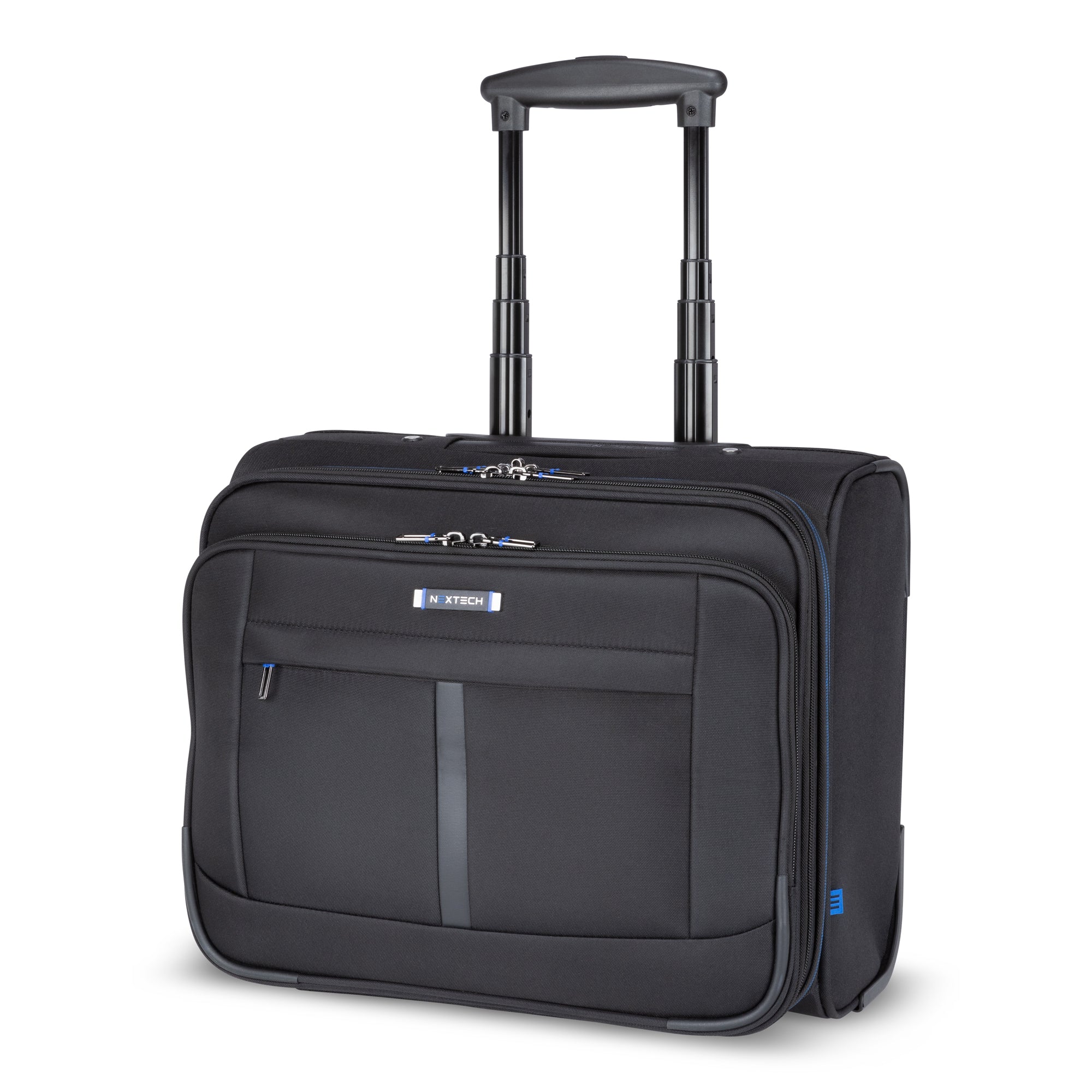 Nextech Rolling Briefcase - Expandable Business Laptop Carry-On with Wheels for Travel, Office & Commuting - Durable Trolley Suitcase for Professionals & Students