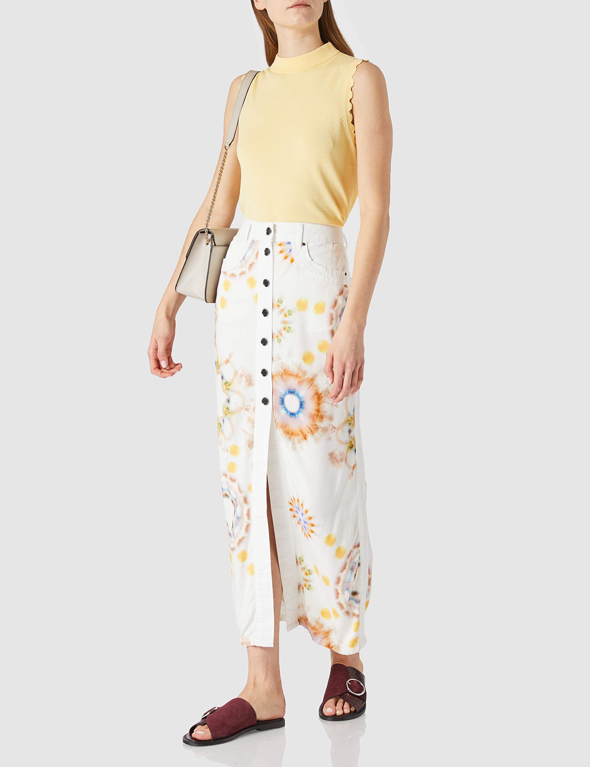 Desigual Women's Long Woven Skirt - Flowy Boho Maxi Skirt for Summer, Beach, Vacations & Casual Outings