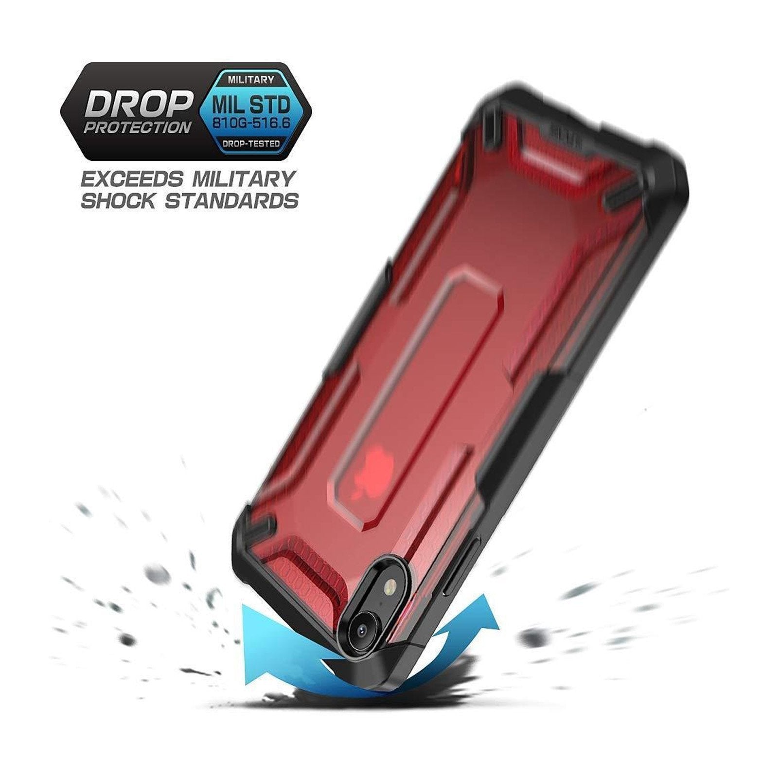 iPhone XR Unicorn Beetle Hybrid Bumper Case - Shockproof Protective Cover with Raised Edges for Screen & Camera Protection - Perfect for Outdoor Activities, Travel & Daily Use (Red)
