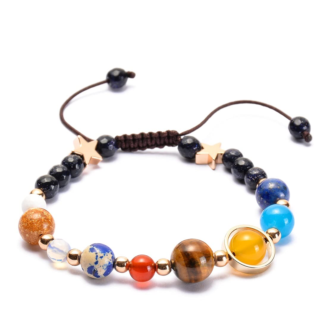 Solar System Bracelet - Universe Galaxy Bracelet with 8 Planets & Lava Rock - Stretch Yoga Chakra Bracelet for Men & Women - Aromatherapy Essential Oil Diffuser - Perfect for Meditation, Yoga & Spiritual Healing
