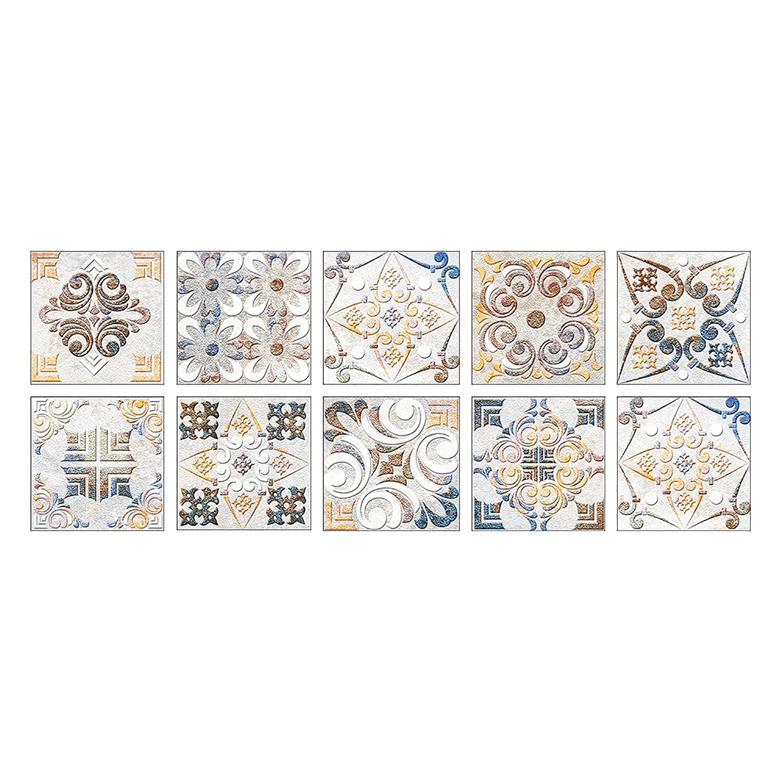 Marble Pattern Removable Wall Decal Sticker - Easy to Clean, Temperature Resistant Tile Sticker for Kitchen, Bathroom & Home Decor - Multicolor Self-Adhesive Vinyl Wall Art (Set of 6) - Perfect for Backsplash, Accent Walls and DIY Home Improvement Projects