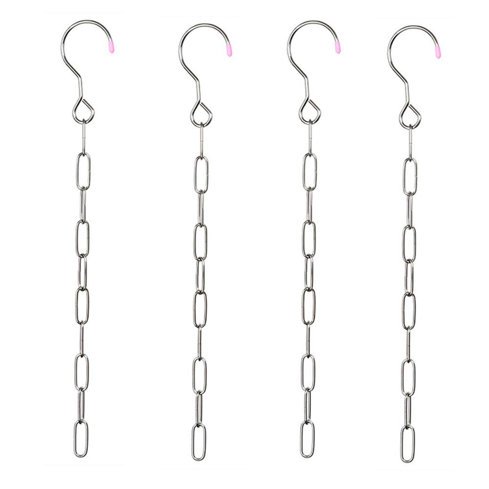 Falytemow 4-Pack Stainless Steel Space Saving Hanger Chains - Magic Closet Organizer with Cascading Design for 80% More Storage Space | Perfect for Small Closets, Dorm Rooms & Apartment Living
