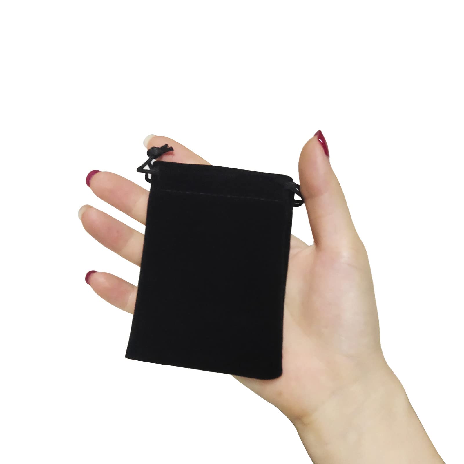 Premium Black Velvet Drawstring Jewelry Pouch - Small Velvet Gift Bags for Earrings, Bracelets & Necklaces - Perfect for Wedding Favors, Baby Showers, Party Gifts & Candy Storage