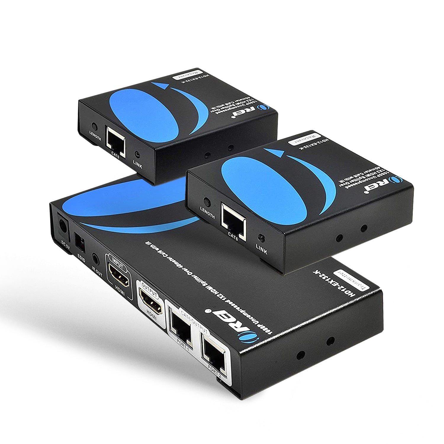1x 2 HD Extender Splitter Up To 132 Feet (HD12 EX132 K) - 4K HDMI Signal Booster for Home Theater & Gaming Setup
