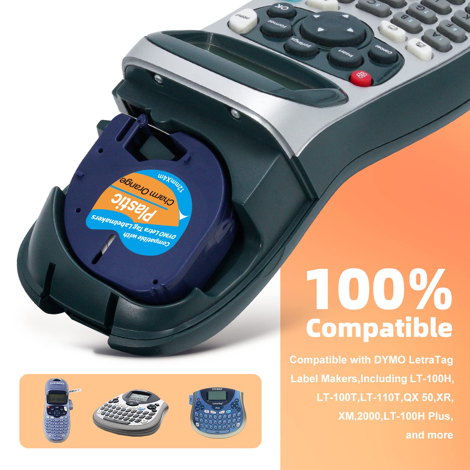 6 Pack Multi-Color Label Maker Tape Refills - 1/2 Inch x 13 Feet, Compatible with Dymo LT-100H, LT-100T & QX50 Label Makers - Perfect for Office Organization, Shipping Labels & Craft Projects