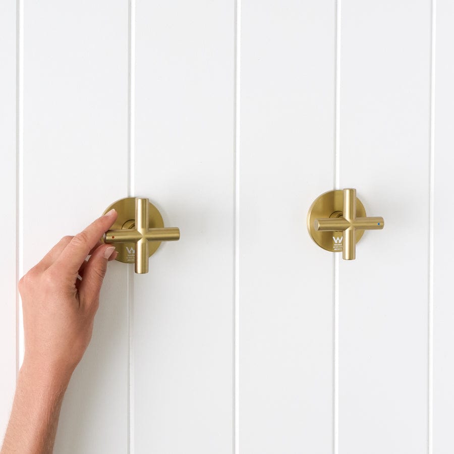Cross Taps Brushed Brass Faucet - Elegant & Durable for Kitchen & Bathroom Sink Installation