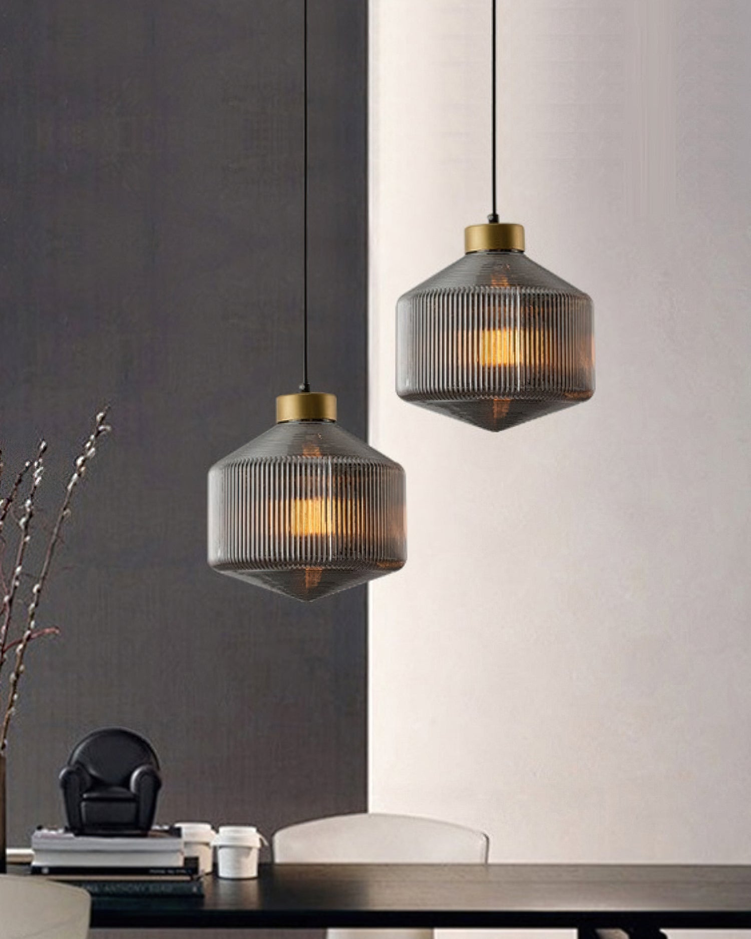 Hailie Prismatic Pendant Light - Modern Glass Ceiling Lamp for Dining Room, Kitchen Island, Bedroom & Living Room Decor