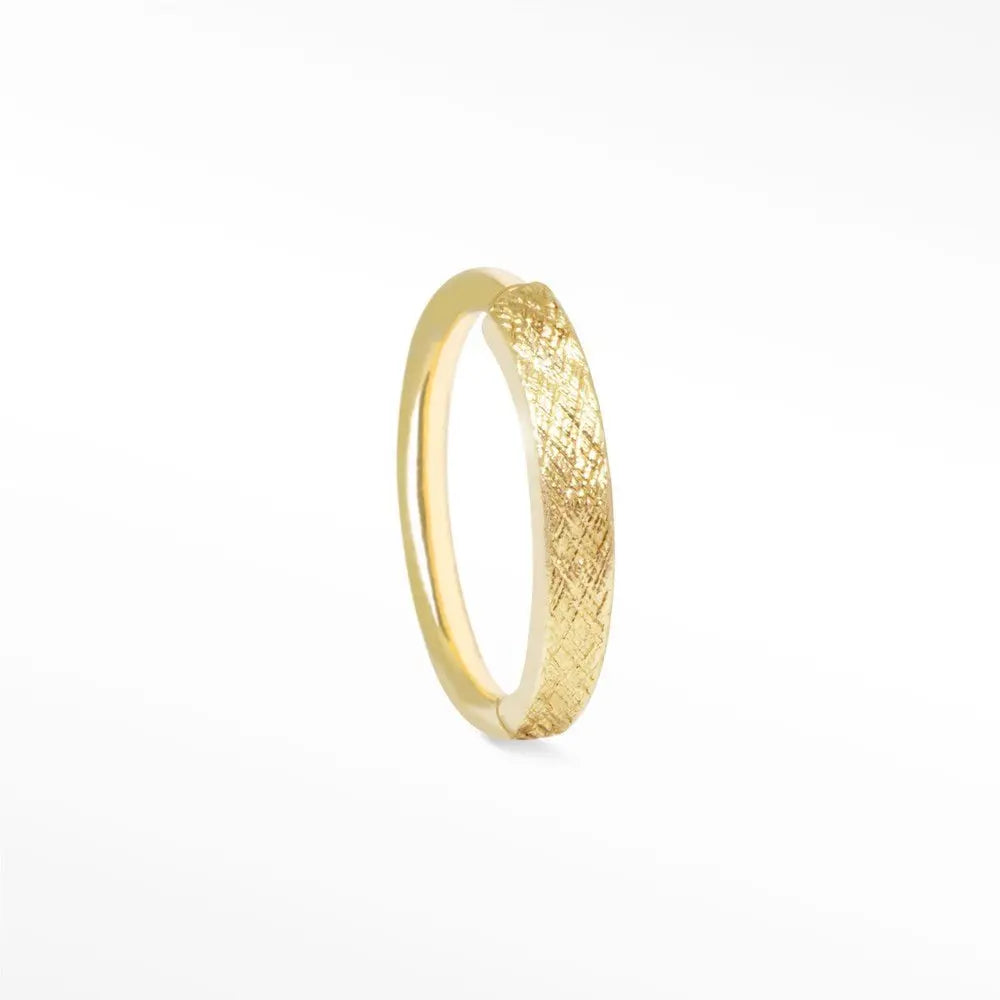14K Yellow Gold Cartilage Hoop Earrings 18G Florentine Finish - Unique Piercing Jewelry for Women, Trendy Helix & Tragus Earrings for Everyday Wear & Special Occasions