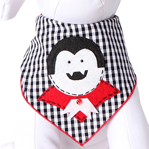 4 Pack Halloween Dog Bandanas for Medium to Large Dogs - 100% Cotton Pet Bandanas with Cute Appliques - Perfect for Halloween Costumes, Pet Parties & Photo Shoots