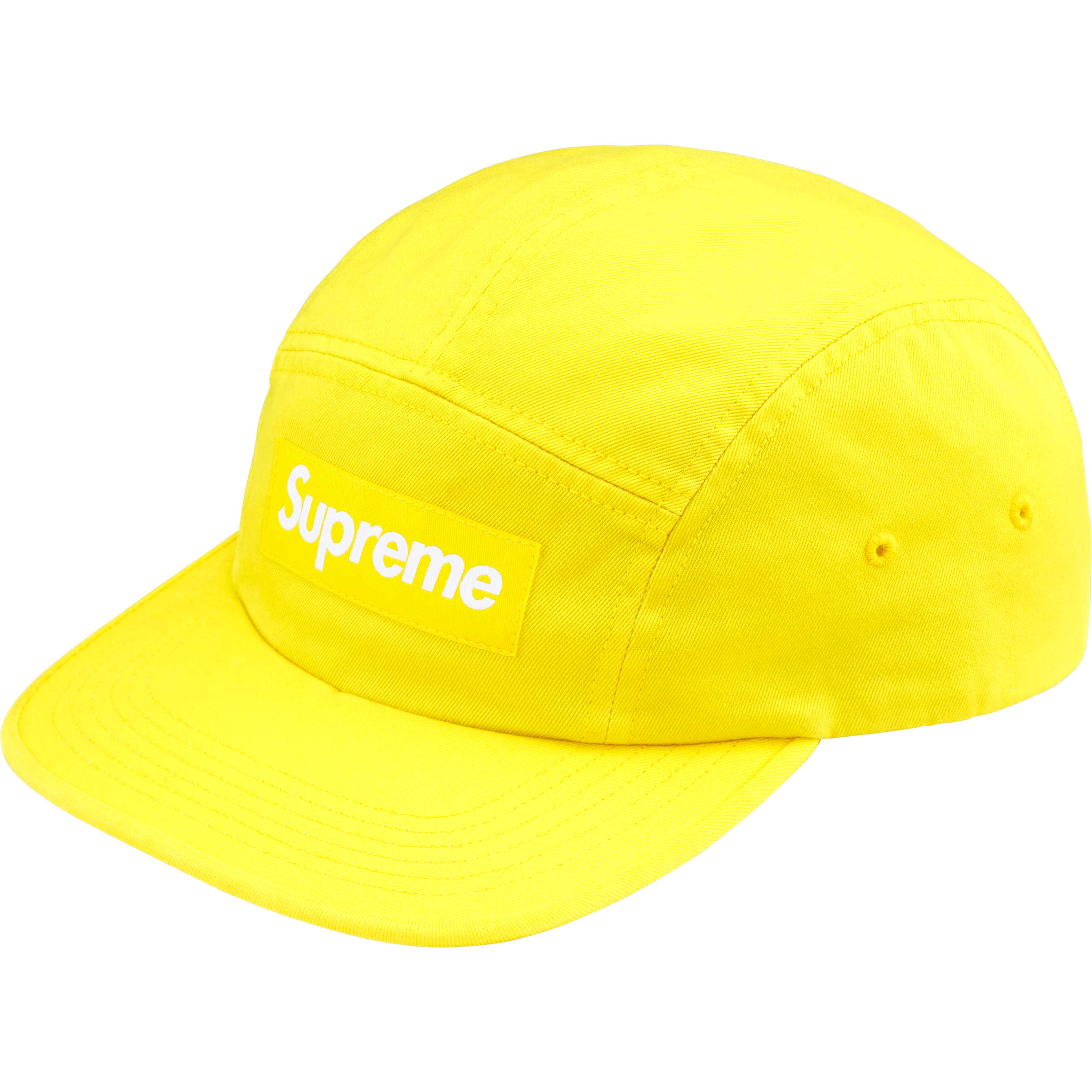 Supreme FW24 Washed Chino Twill Camp Cap - Yellow Cotton Baseball Hat for Men | Streetwear Fashion Accessory for Urban Outfits & Casual Wear