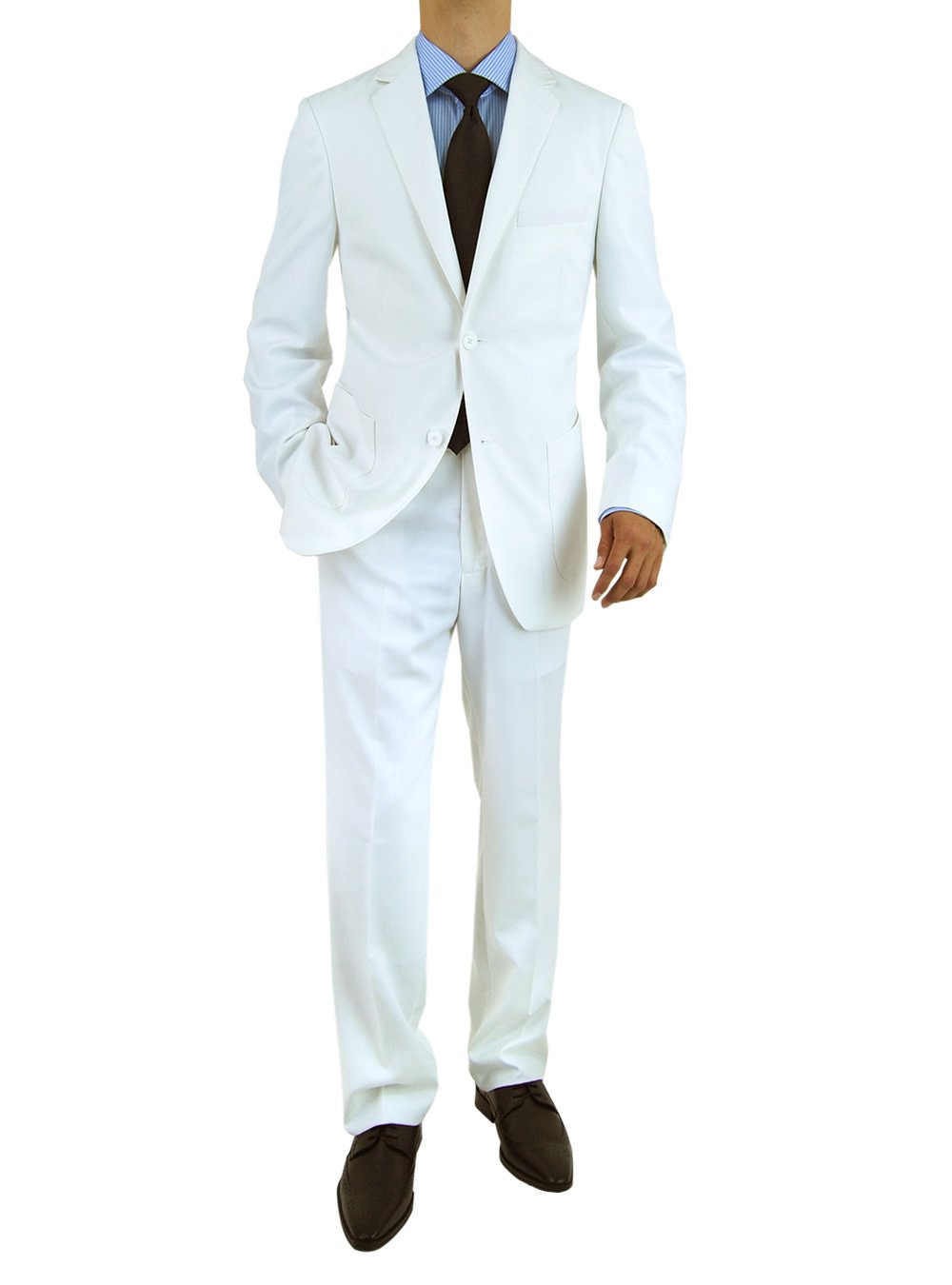 Salvatore Exte Men's 2-Button Modern Fit Suit Set - Slim Fit Blazer & Dress Pants for Business, Wedding & Formal Events