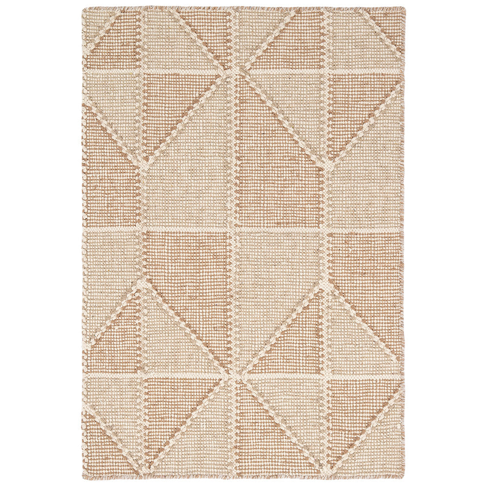 Ojai Wheat Loom Knotted Cotton Rug - Handmade Dash & Albert Area Rug for Living Room, Bedroom & Boho Decor | Soft & Durable Natural Fiber Floor Covering