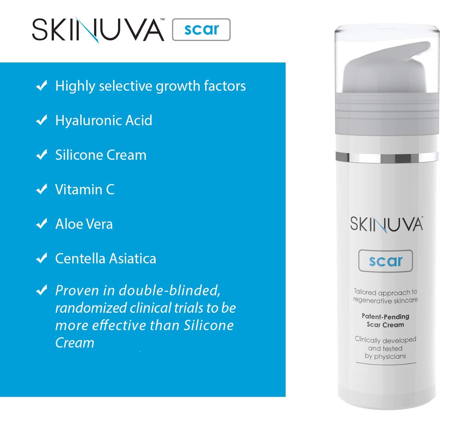 Next Generation Scar Cream (1.7 oz) & Skinuva Bruise Supplement (14 Capsules) | Advanced Scar Removal with Arnica, Bromelain & Zinc | Bruise & Swelling Relief | Homeopathic Remedy for Post-Surgery, Injury Recovery & Skin Care