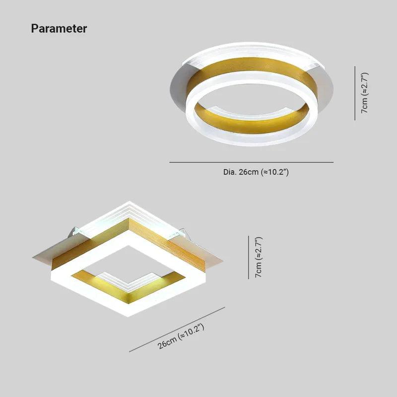 Modern Square Gold Ceiling Light for Hallway - Elegant Corridor Lighting Fixture for Home & Office Decoration
