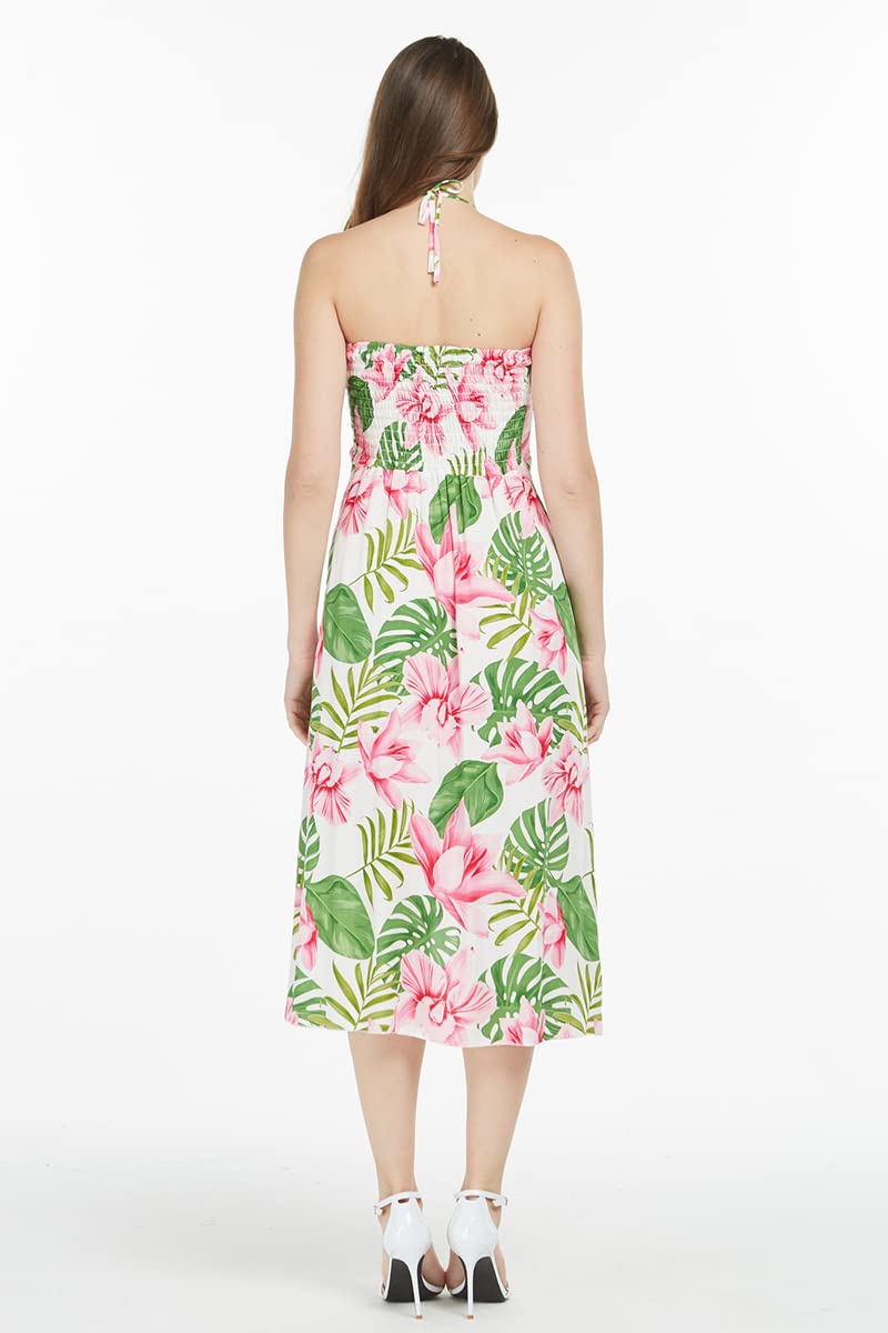 Hawaiian Luau Outfits for Family - Matching Aloha Shirts & Dresses in Lotus & Orchid Print | Men, Women, Girls & Boys | Perfect for Beach Parties, Summer Vacations & Tropical Themed Events